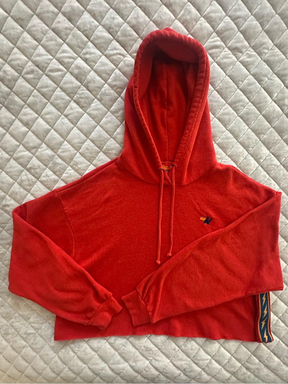 Bolt Stripe Crop Hoodie